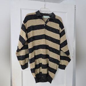 Vintage Black and Gold Sweater Dress